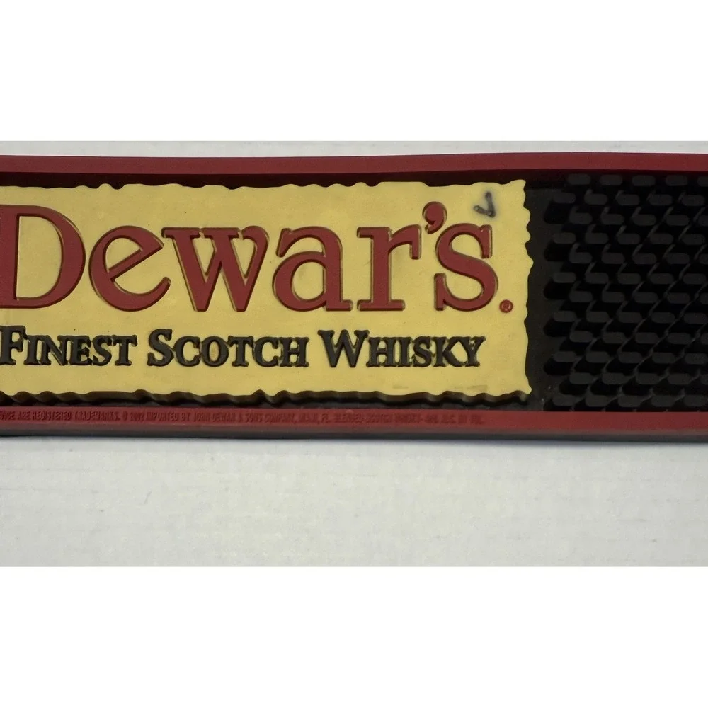 DEWAR'S Finest Scotch Whiskey Rubber‎ Bar Mat - Spill Catcher - Rail Runner